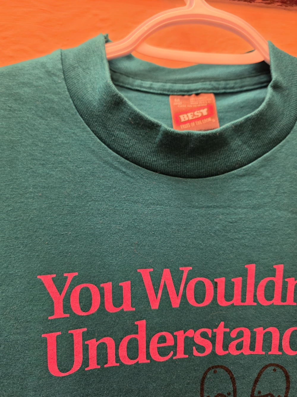 Vintage 80s/90s Single Stitch Clogging Thing Tee M Teal Pink Dance Shirt - Picture 8 of 11